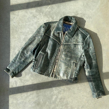 90'S ROCK N BLUE LEATHER JACKET - M - Known Source