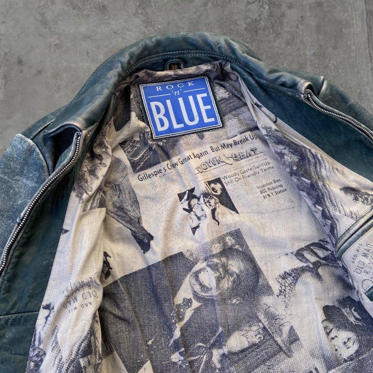 90'S ROCK N BLUE LEATHER JACKET - M - Known Source