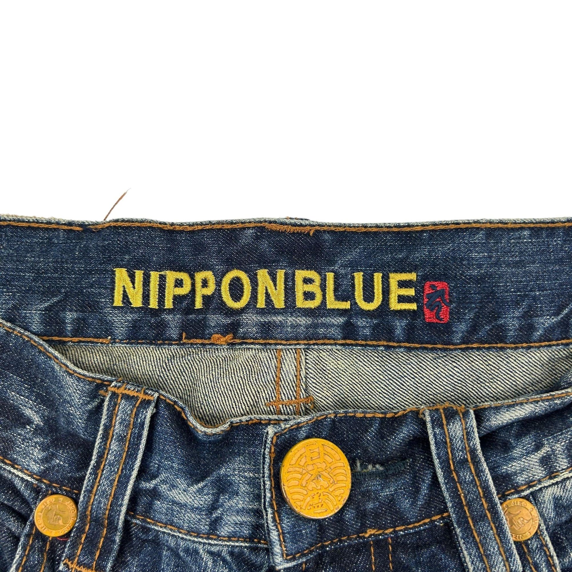 Vintage Samurai Nippon Blue Japanese Denim Jeans Size W29 - Known Source