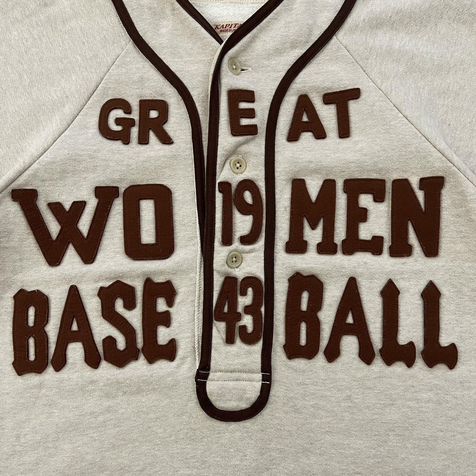 Kapital Great Women Baseball Henley Sweater - Known Source