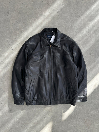 Vintage Minimal Leather Bomber Jacket - XL/XXL - Known Source