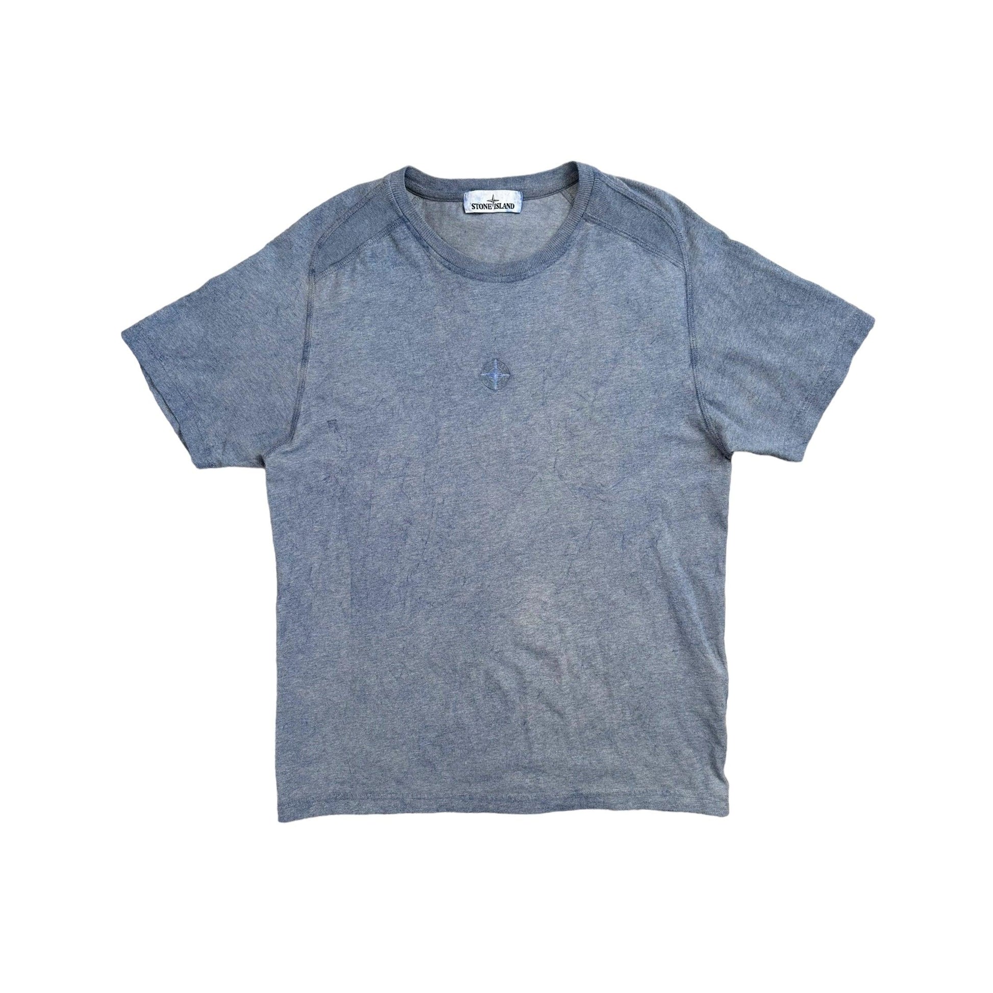 Stone Island Dust Treatment Embroidered Compass Pullover Short Sleeved T Shirt - Known Source