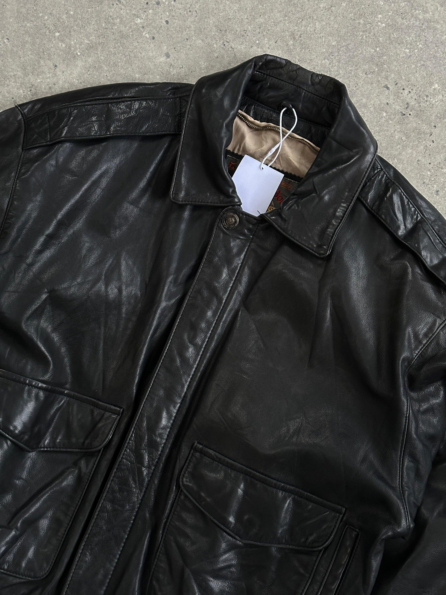 Vintage Leather Bomber Jacket - S/M - Known Source