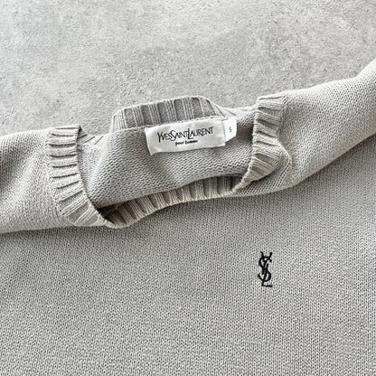 YSL 2000s heavyweight embroidered knitted jumper (S) - Known Source