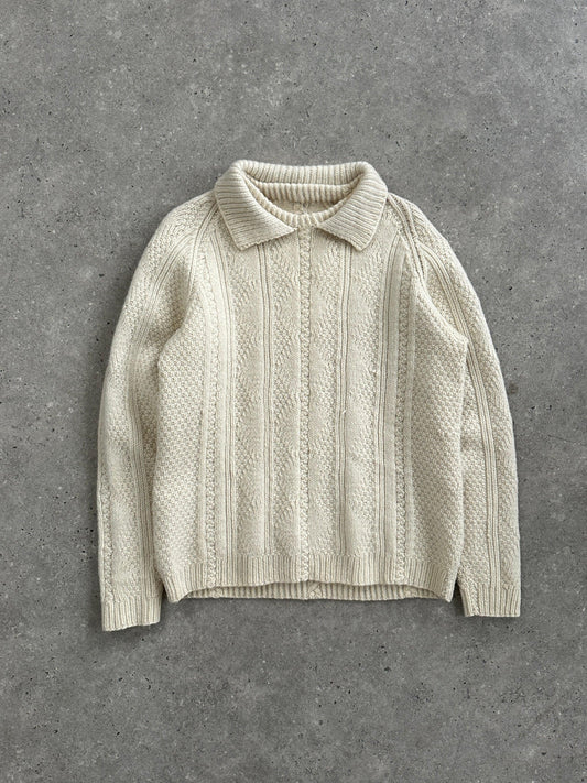 Vintage Pure Wool Knitted Collared Jumper - XS/S - Known Source