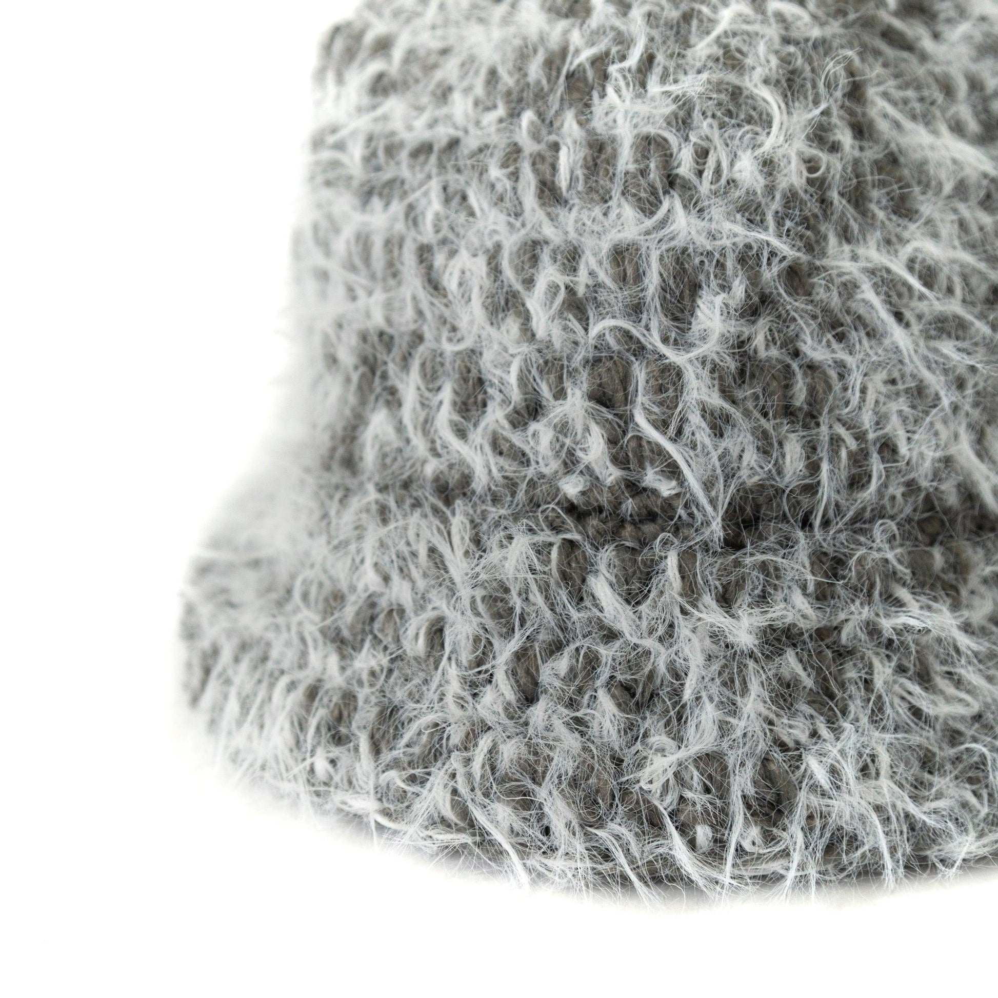 Mohair Grey Fuzzy Bucket Hat - Known Source