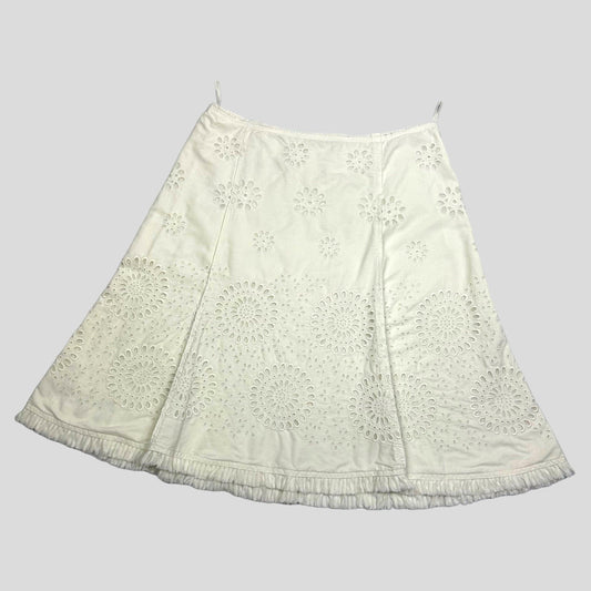 Prada Milano Broderie Anglaise Floral Skirt - IT42 (UK10) - Known Source