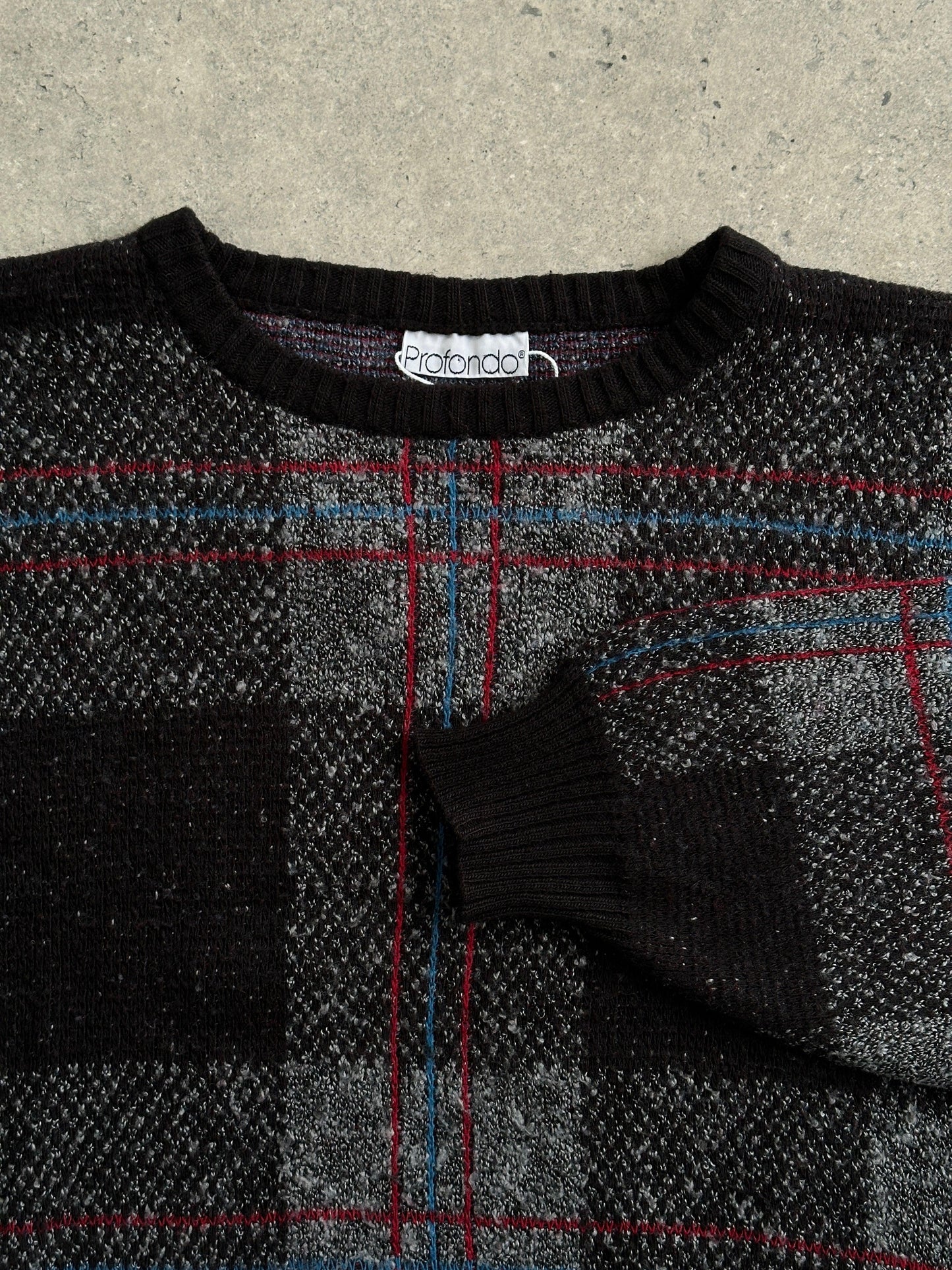 Vintage Lambswool Check Knitted Jumper - M - Known Source