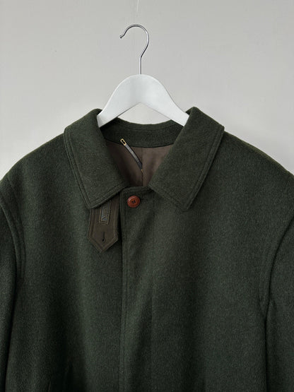 Vintage Wool Concealed Placket Single Breasted Coat - XL - Known Source
