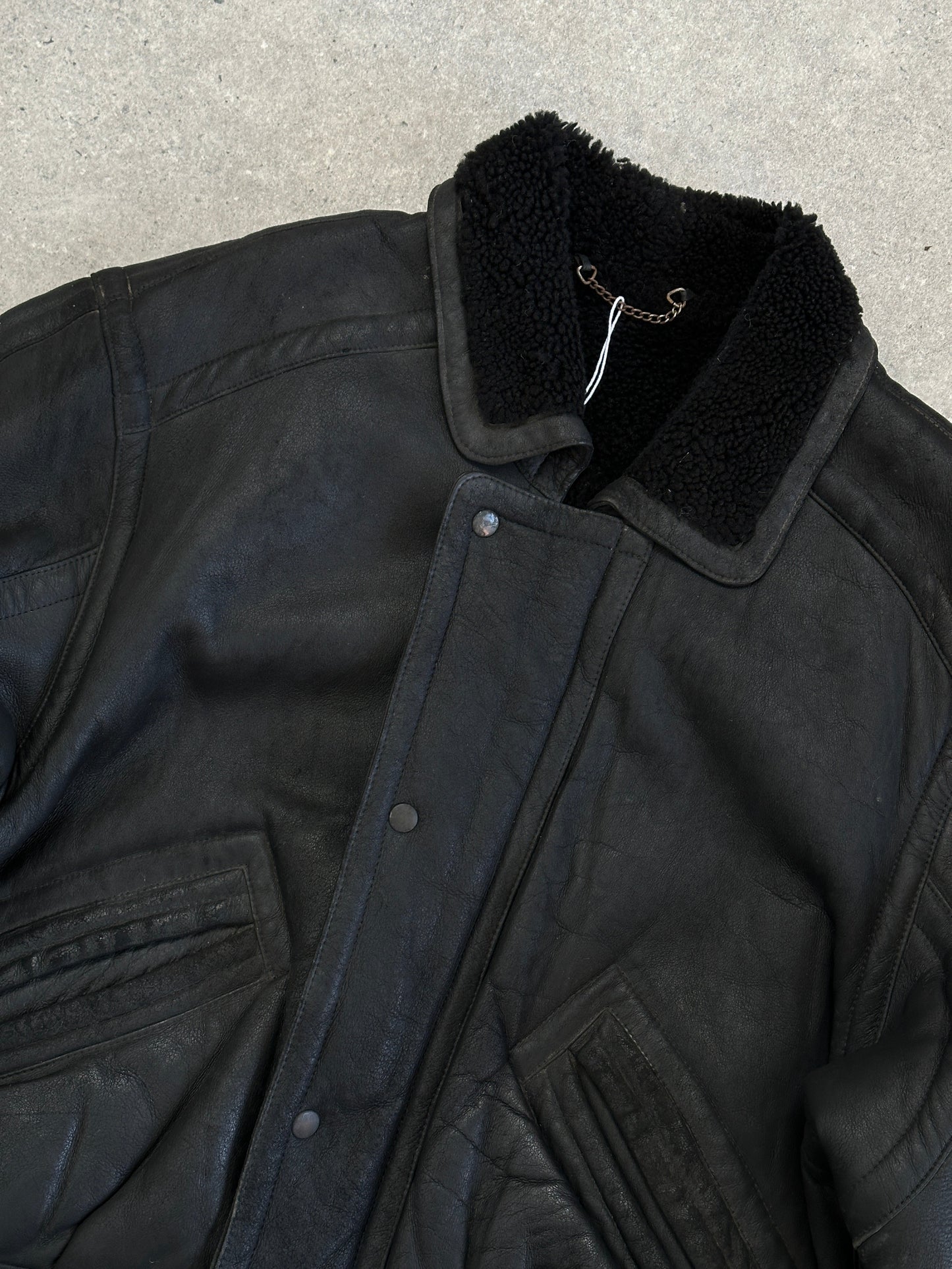 Vintage Shearling Leather Jacket - M/L