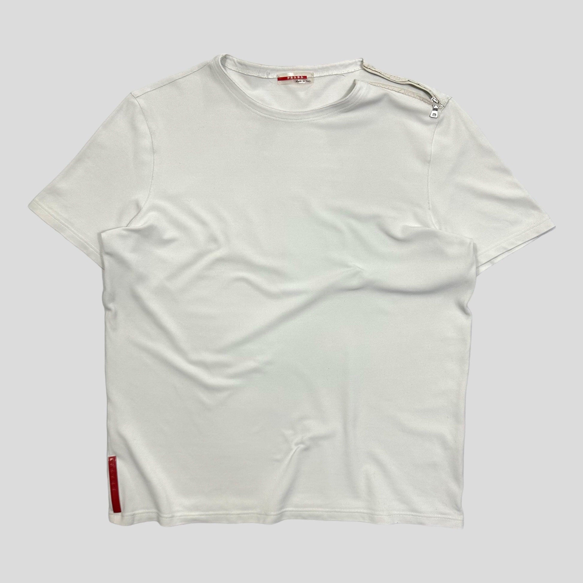 Prada Sport 00’s Boxy Zip Neck Nylon T-shirt - Known Source