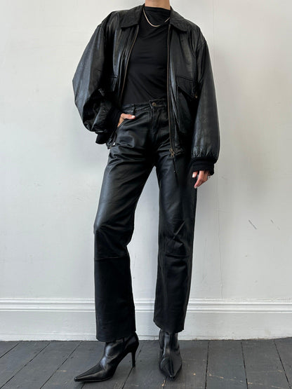 Vintage Straight Leg Leather Trousers - W30 - Known Source