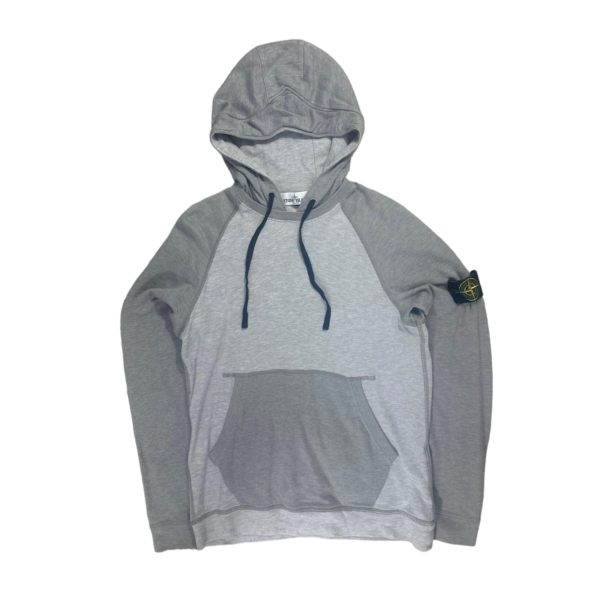 Stone Island Pullover Cotton Panel Hoodie with Drawstrings - Known Source