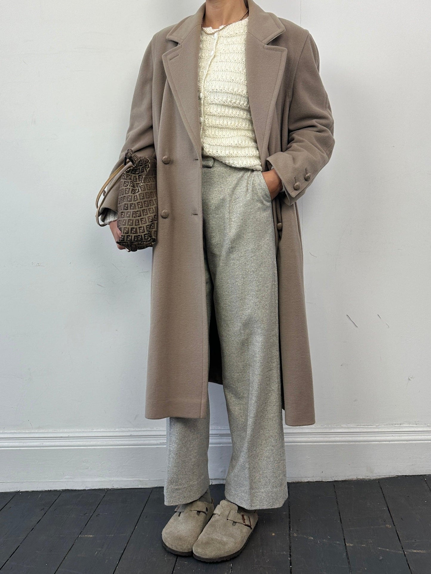 Vintage Wool Cashmere Double Breasted Coat - M - Known Source