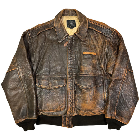 Avirex A-2 Leather Jacket In Brown ( M )