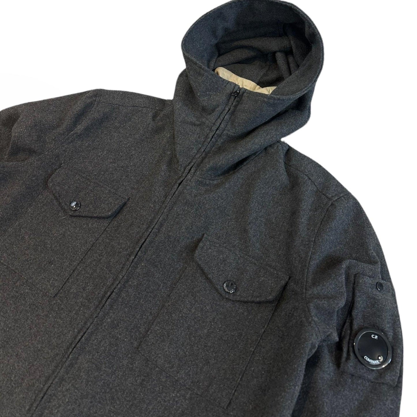 CP Company Wool Double Pocket Zip Up Jacket with Micro Lens - Known Source