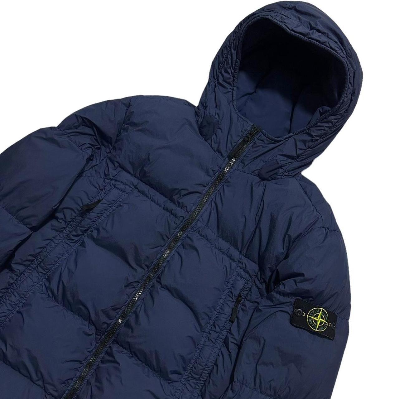 Stone Island Blue Garment Dyed Crinkle Reps NY Down Jacket - Known Source