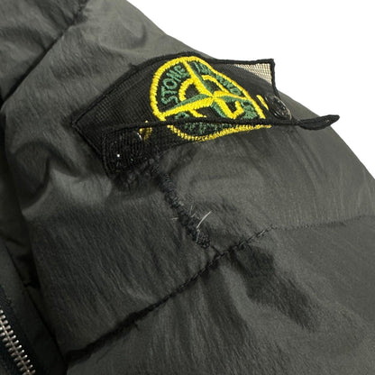 Stone Island Asymmetrical Zip Nylon Tela Down Jacket with Mesh Badge from A/W 2010 - Known Source
