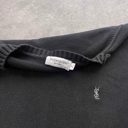 YSL 2000s heavyweight black knitted jumper (XL) - Known Source