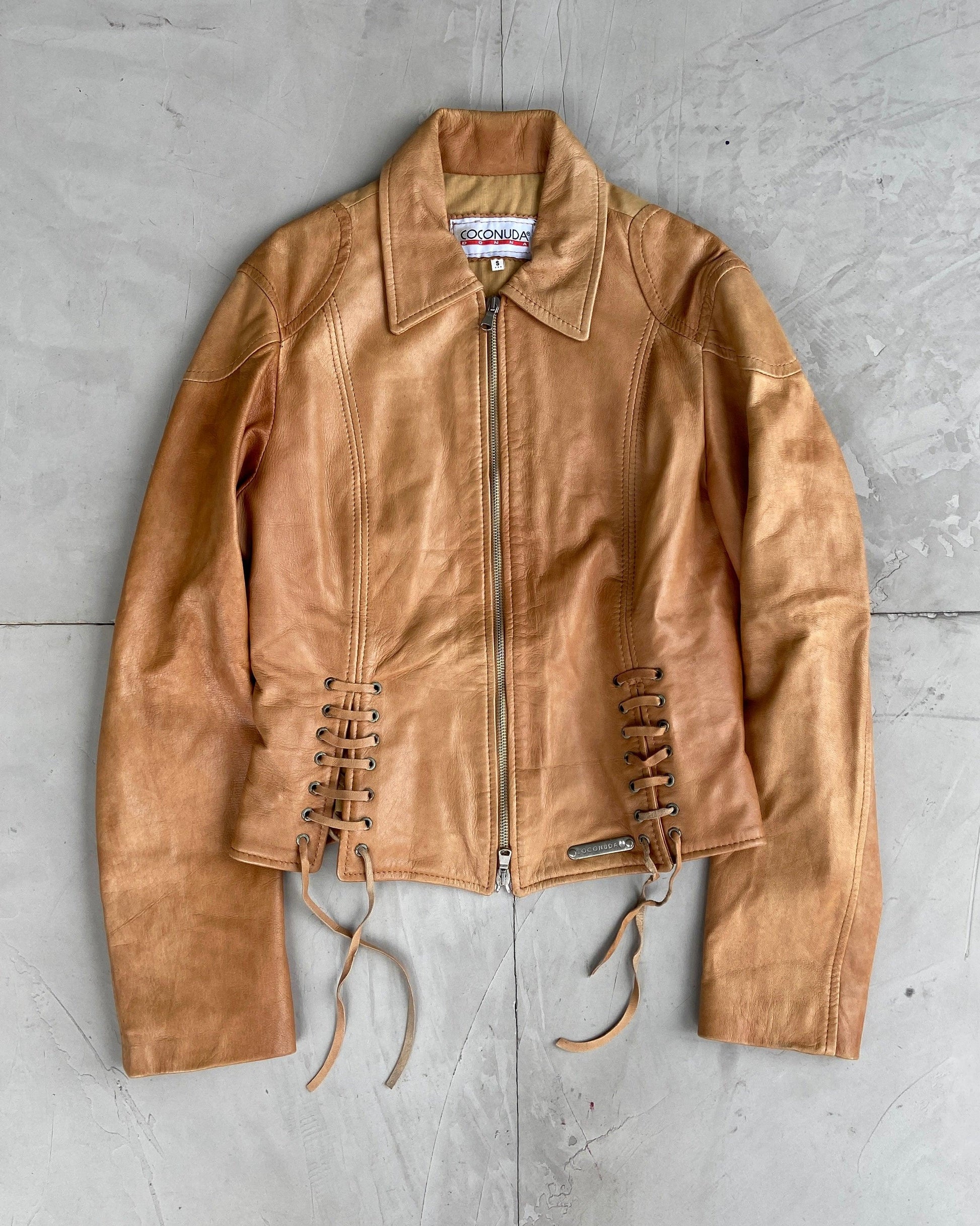 COCONUDA LEATHER LACE UP JACKET - S - Known Source