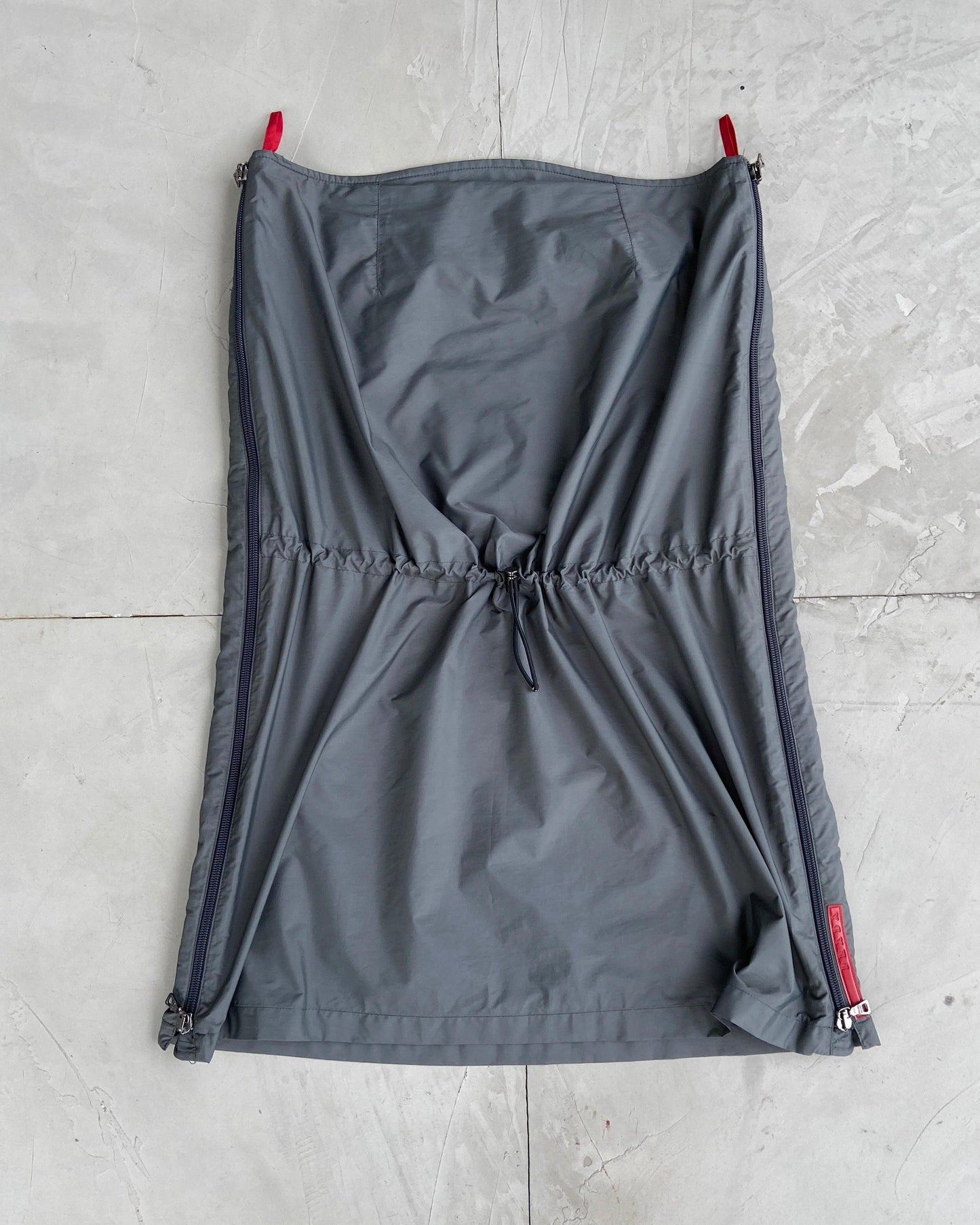 PRADA SPORT NYLON DRAWSTRING MIDI SKIRT - S/M - Known Source