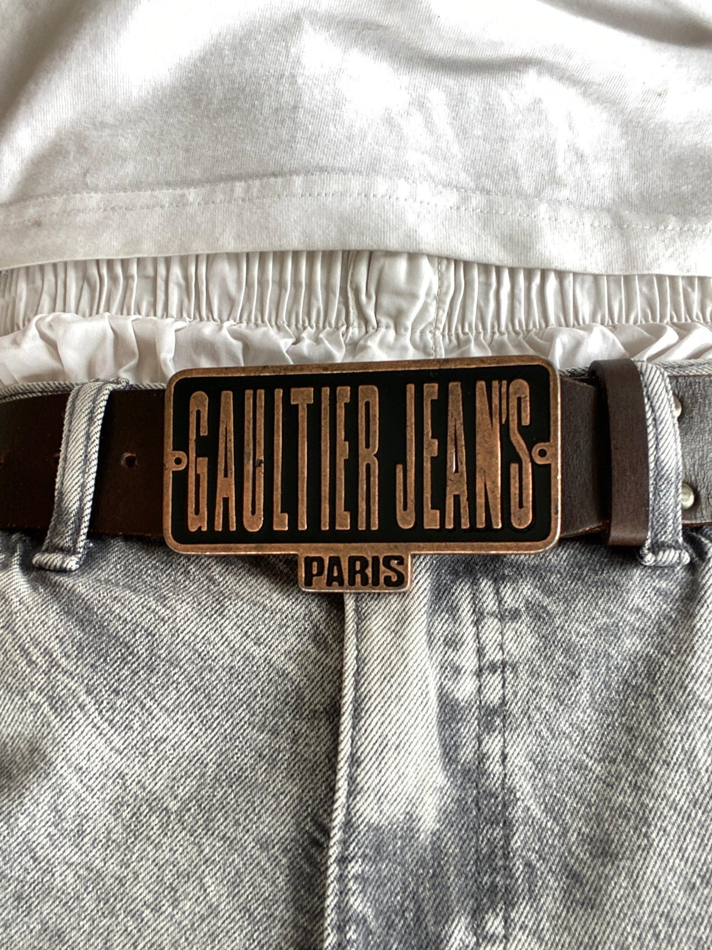 GAULTIER JEAN'S 90'S BROWN LEATHER BELT - Known Source