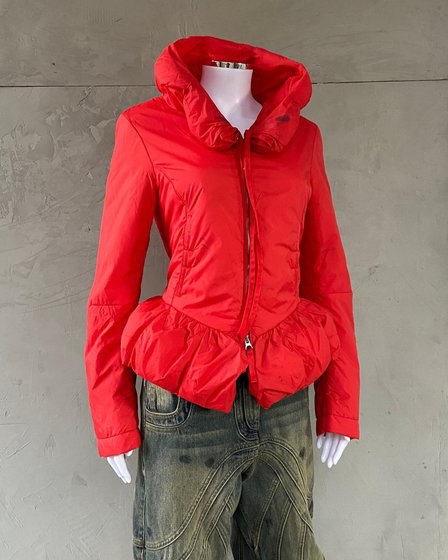 MARITHE FRANCOIS GIRBAUD MFG RED PUFFER JACKET - M - Known Source