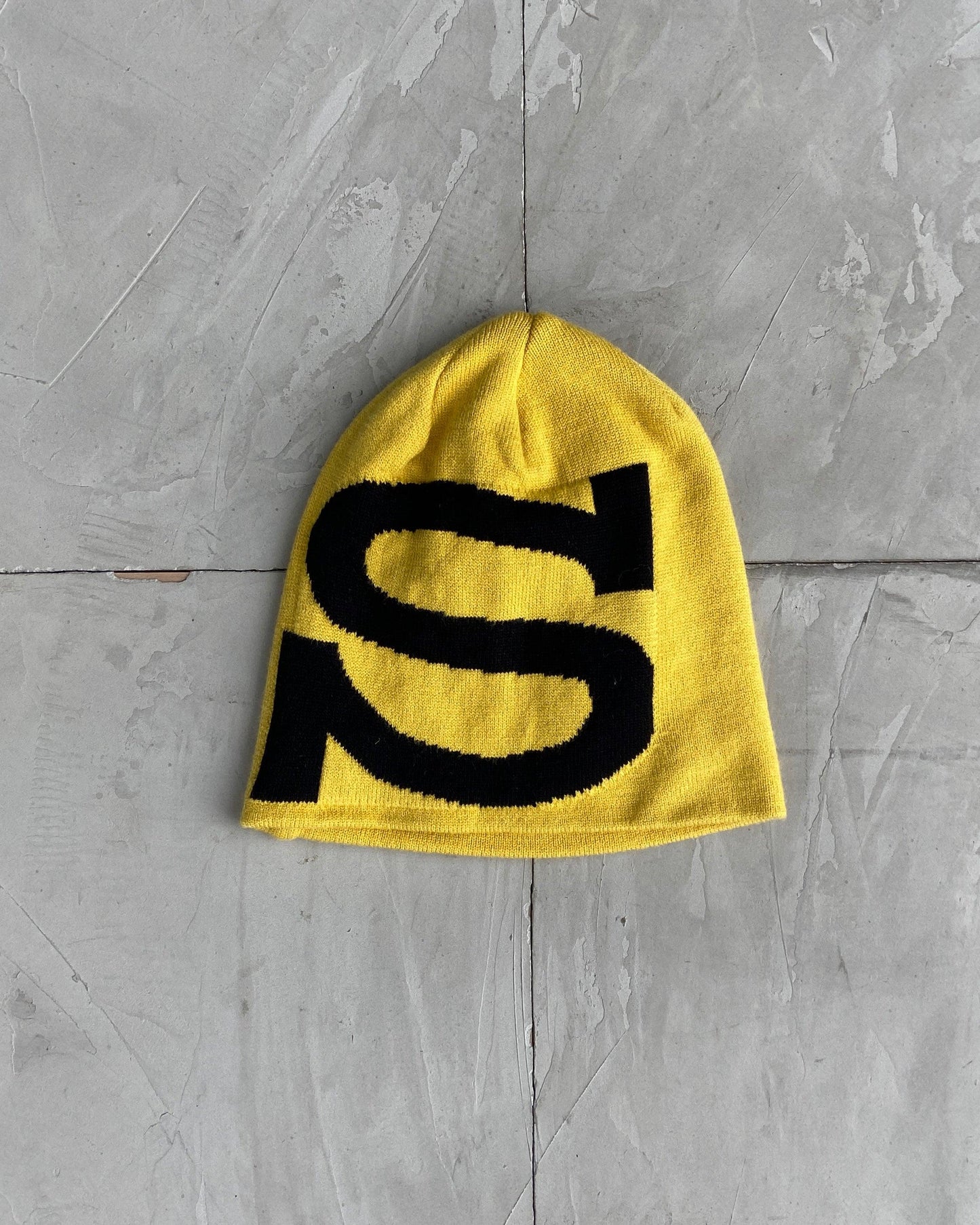 STUSSY 'S' YELLOW BEANIE - Known Source