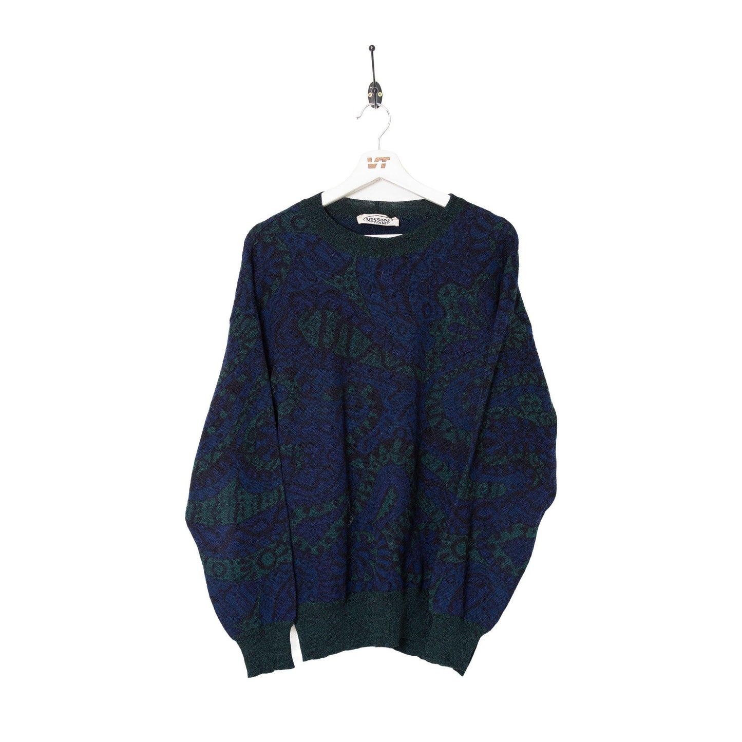 Missoni Uomo Abstract Blue Knitted Sweater - Known Source