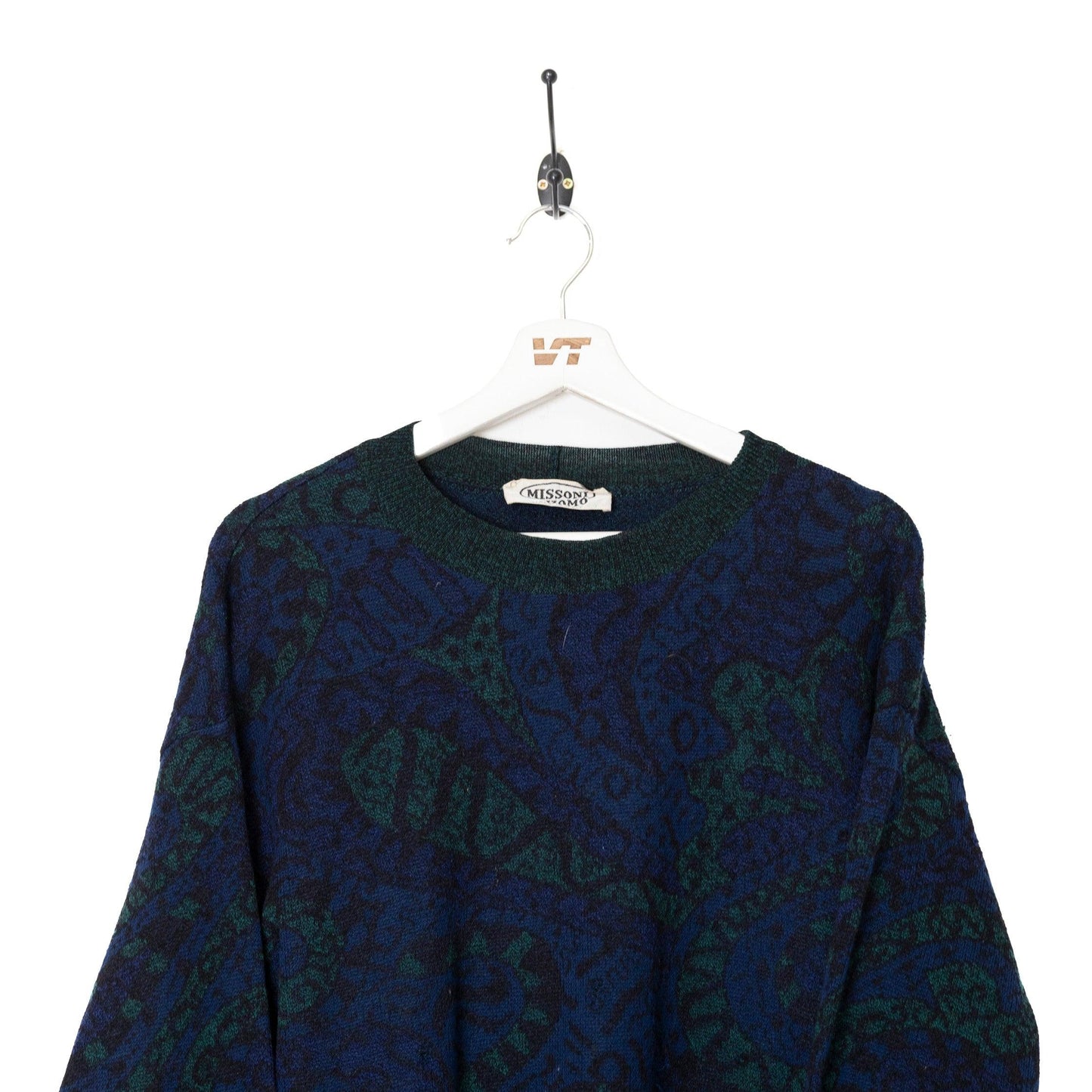 Missoni Uomo Abstract Blue Knitted Sweater - Known Source