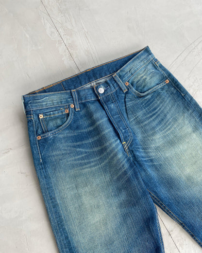 LEVI 501 VINTAGE STRAIGHT LEG BLUE JEANS - W30 - Known Source