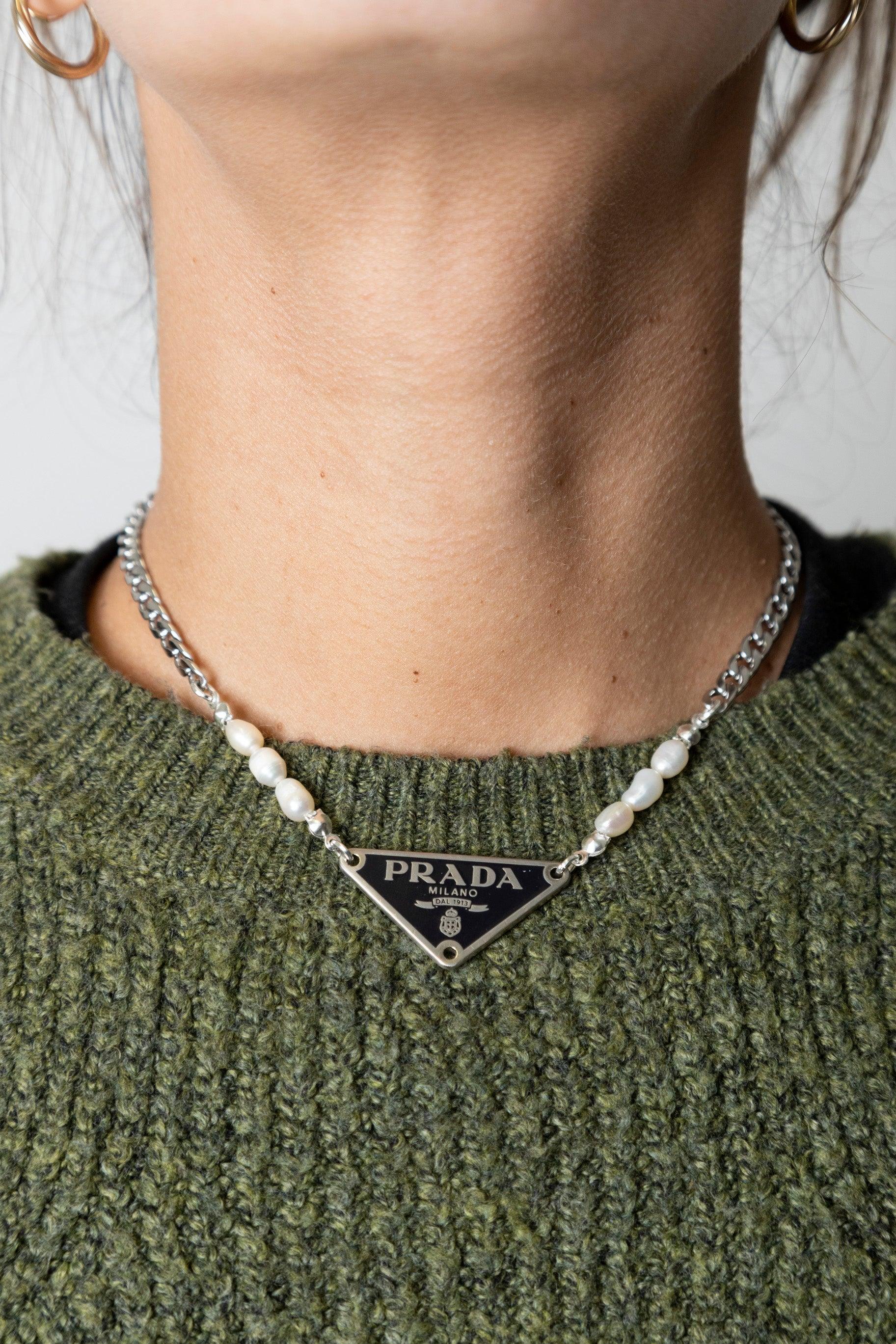 Rework Vintage Prada Emblem on Figaro Chain Necklace – Relic the Label