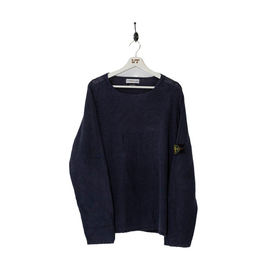 S/S 2002 Stone Island Navy Ribbed Sweater - Known Source