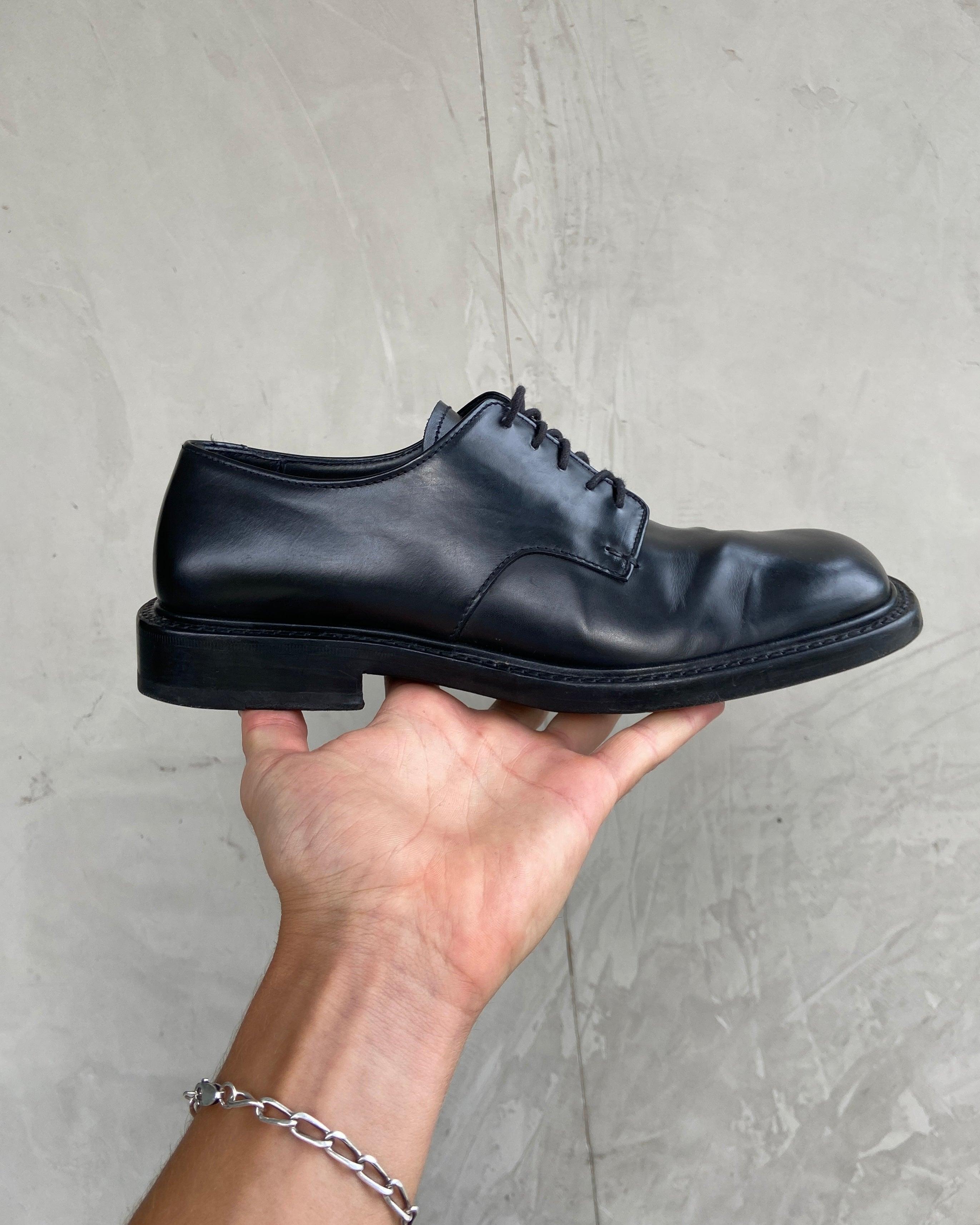 PRADA FW1999 SQUARE TOE LEATHER DERBY SHOES - EU 41 / UK 7.5