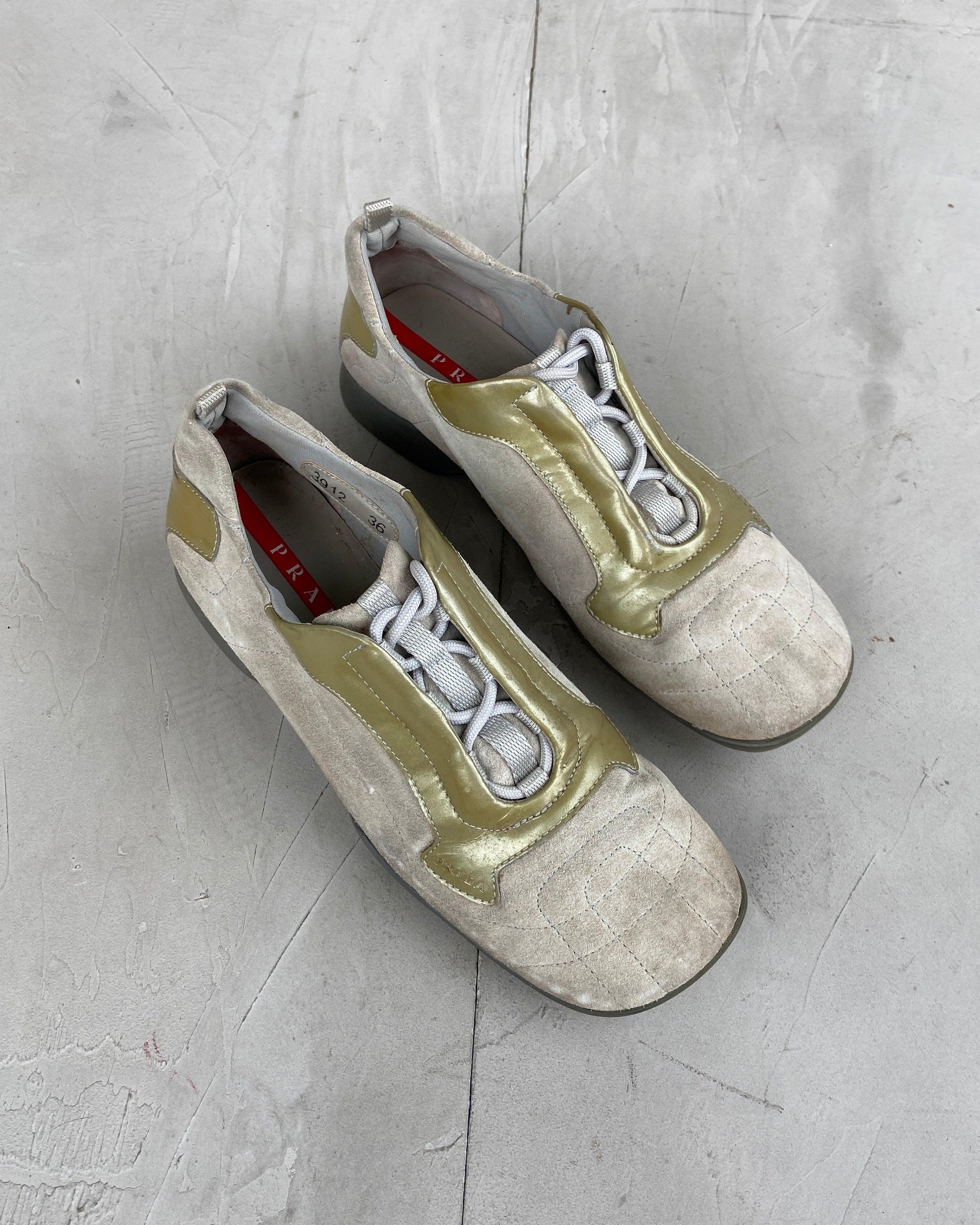 PRADA SPORT SUEDE & PATENT LEATHER TRAINERS - EU 36 - Known Source