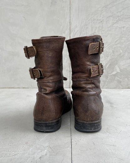 ALL SAINTS 90'S LEATHER MILITARY BOOTS - UK 10 / EU 45.5 - Known Source