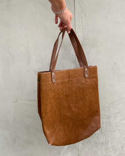 LEATHER PONY HAIR TOTE BAG - Known Source
