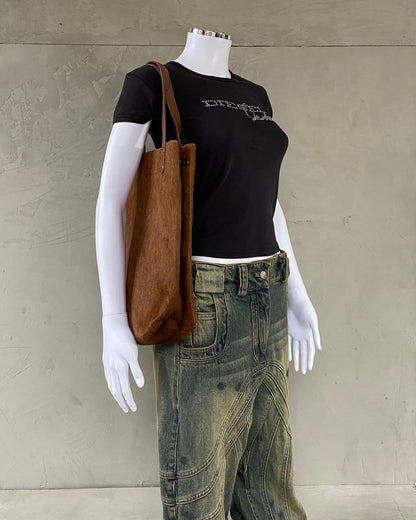 LEATHER PONY HAIR TOTE BAG - Known Source