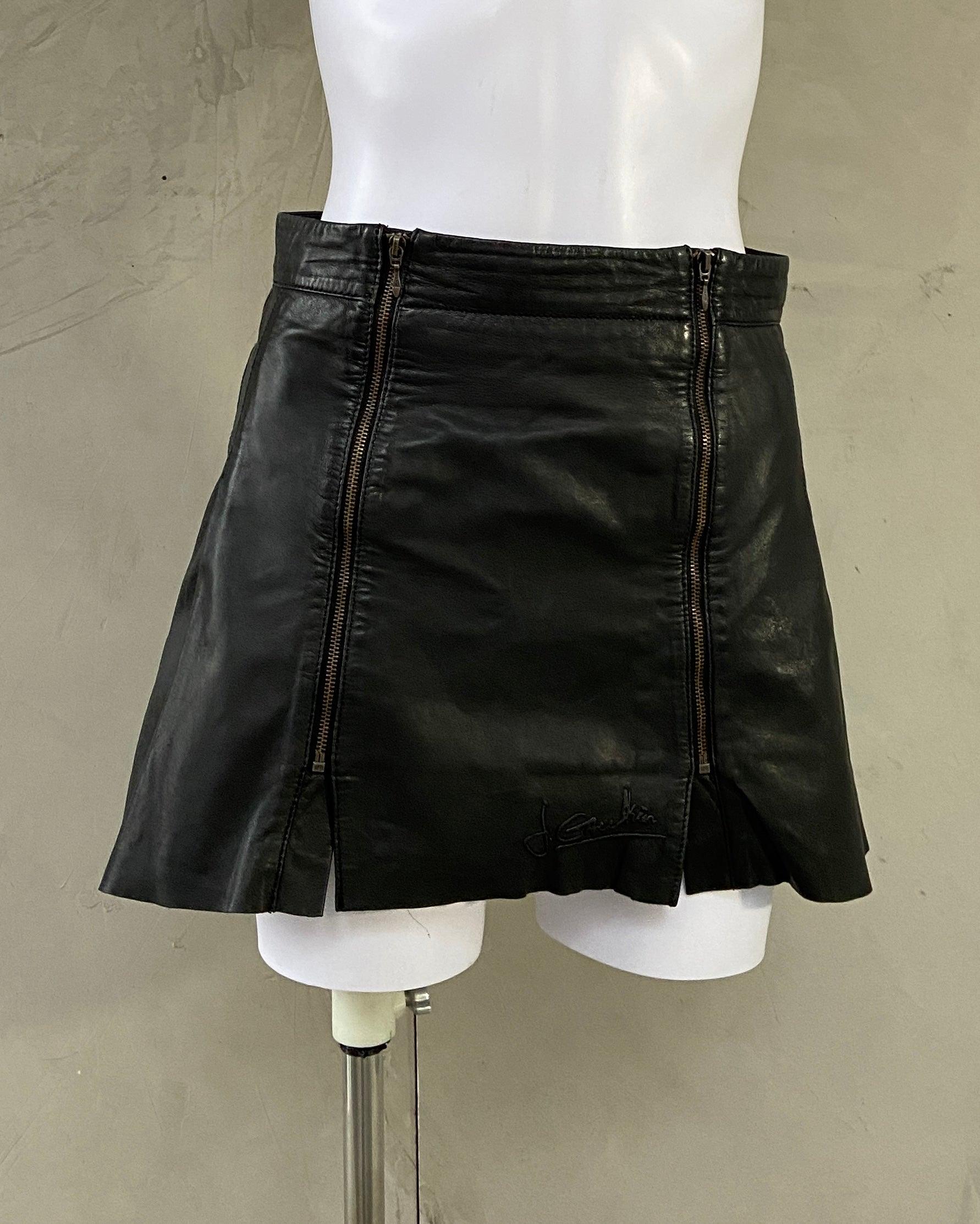 JUNIOR GAULTIER LEATHER MINI SKIRT - XS - Known Source