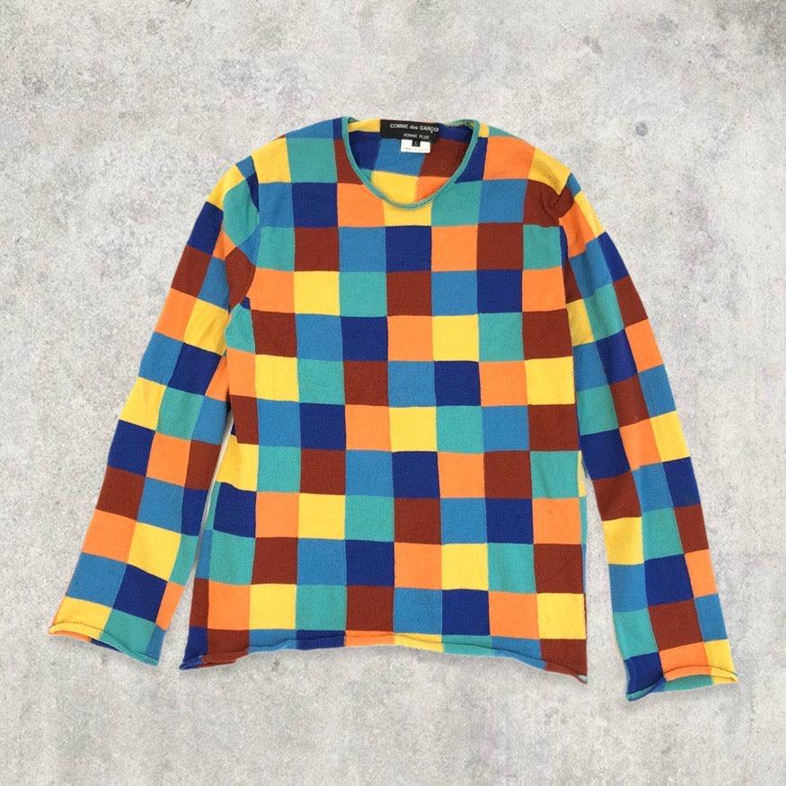 Vintage Comme des Garçons Checkerboard Knit Jumper / Sweatshirt - Known Source