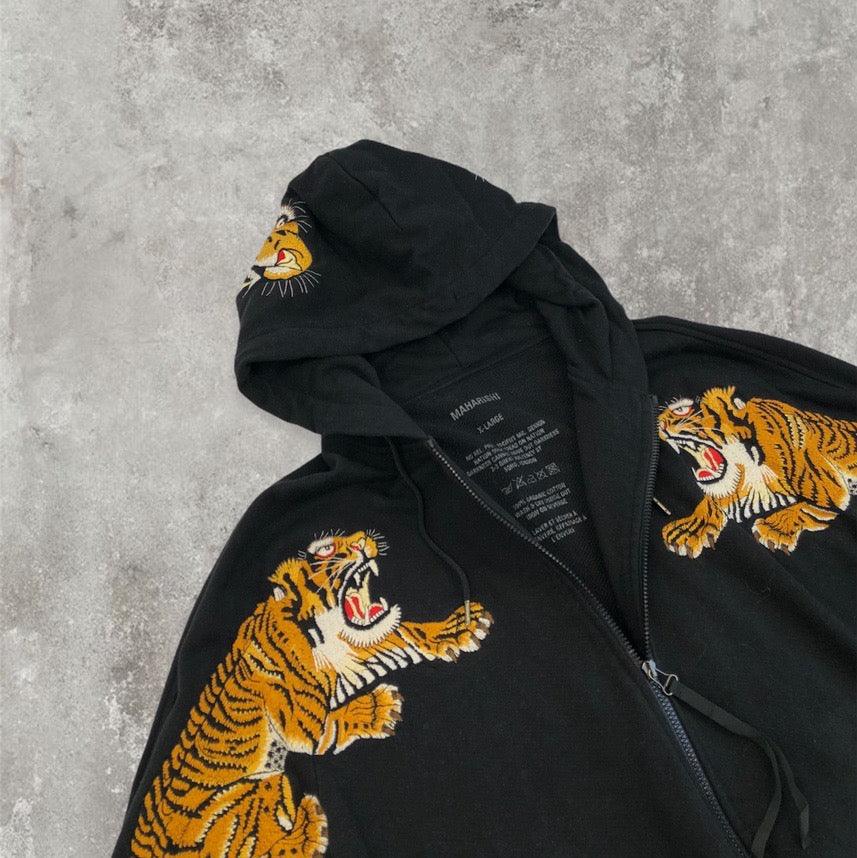 Maharishi Zip-up Hoodie With Tiger Embroidery - Known Source