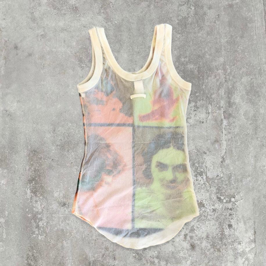 Jean Paul Gaultier JPG ‘Andy Warhol’ Inspired Faces Mesh Vest Top - Known Source