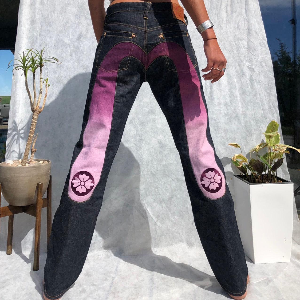 Evisu Purple Pink Gradient Daicock Japanese Selvedge Denim Jeans - Known Source