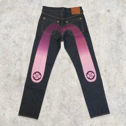 Evisu Purple Pink Gradient Daicock Japanese Selvedge Denim Jeans - Known Source