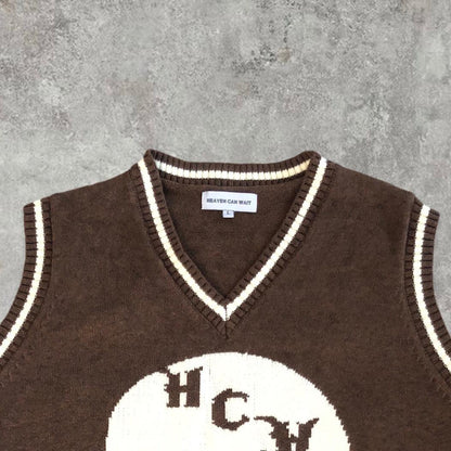 Heaven Can Wait Brown Skull Sweater Vest - Known Source