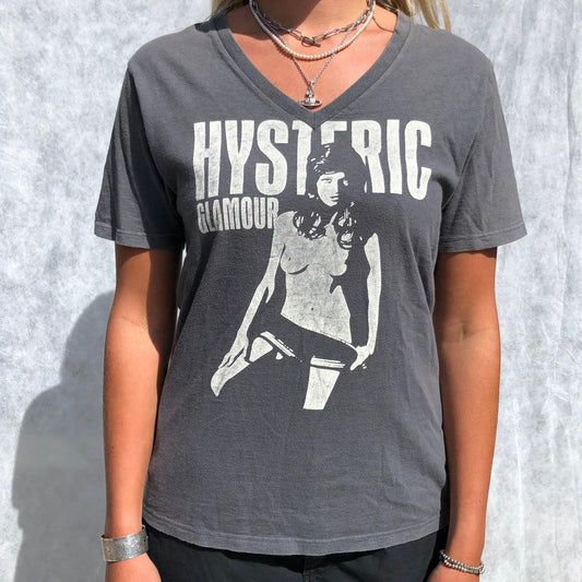 Hysteric Glamour Graphic V-Neck T shirt - Known Source