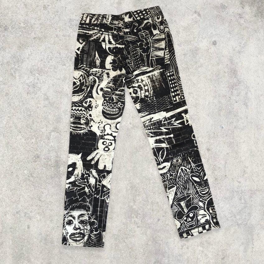 Jean Paul Gaultier Graphic Black and White Trousers - Known Source