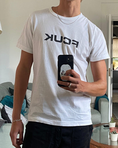 FCUK 2000'S WHITE TEE - L - Known Source