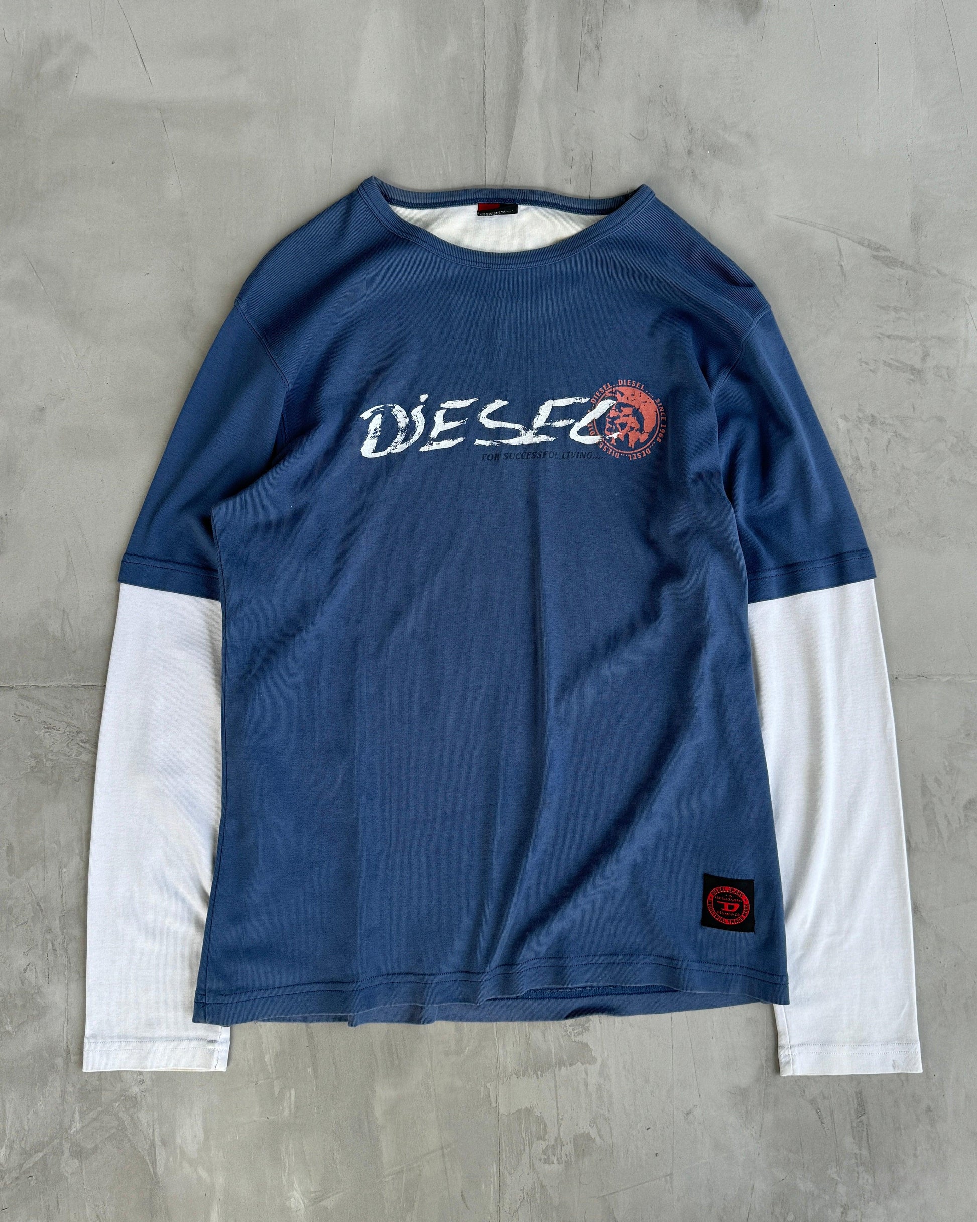 DIESEL 2000'S DOUBLE LAYERED LONG SLEEVE TOP - L - Known Source