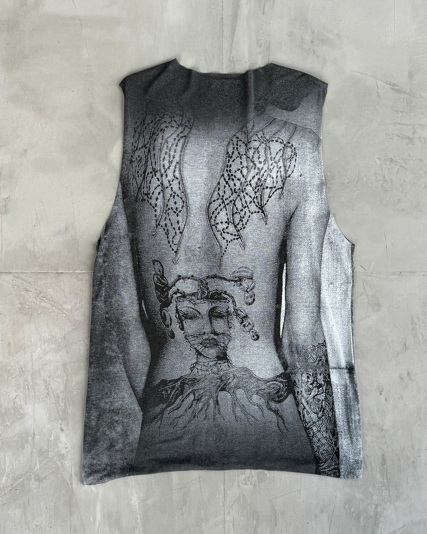 DIESEL 2000'S NAKED BODY PRINT VEST - L - Known Source